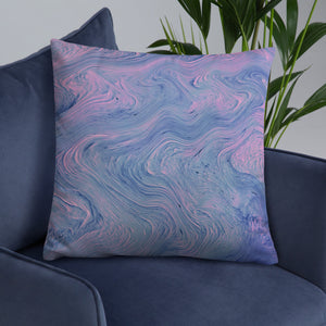 'Pink & Blue Swirl' Basic Pillow