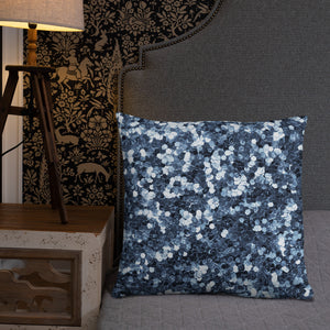 'Blue Glitter Confetti Print' Basic Pillow