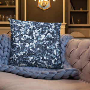 'Blue Glitter Confetti Print' Basic Pillow