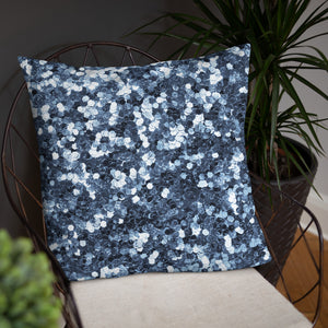 'Blue Glitter Confetti Print' Basic Pillow