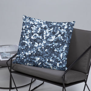 'Blue Glitter Confetti Print' Basic Pillow