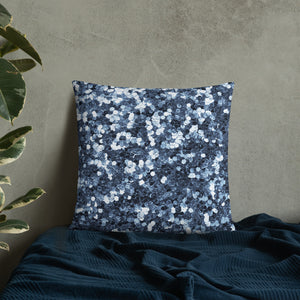 'Blue Glitter Confetti Print' Basic Pillow