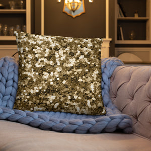 'Gold Glitter Confetti Print' Basic Pillow