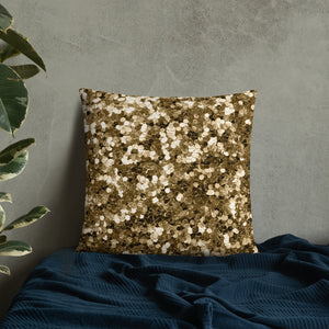 'Gold Glitter Confetti Print' Basic Pillow