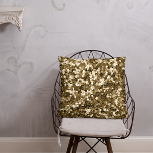 'Gold Glitter Confetti Print' Basic Pillow