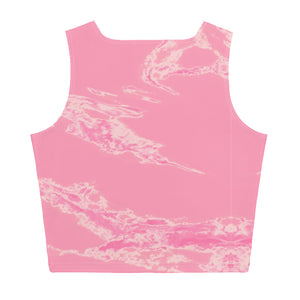 'Pink Marble Print' Crop Top