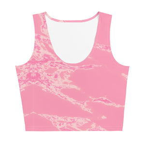 'Pink Marble Print' Crop Top