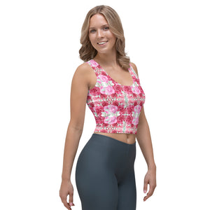 'Pink Flower Power' Crop Top