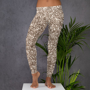 'Gold Glitter Print' Adult Leggings