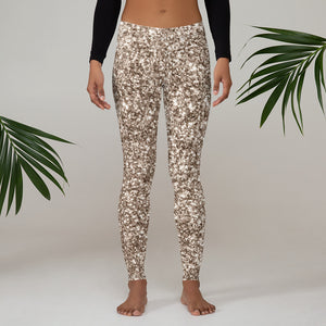 'Gold Glitter Print' Adult Leggings