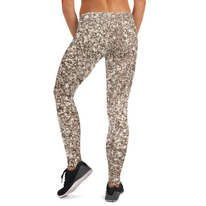 'Gold Glitter Print' Adult Leggings