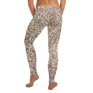 'Gold Glitter Print' Adult Leggings