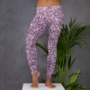 'Purple Sparkle Glitter Print' Adult Leggings