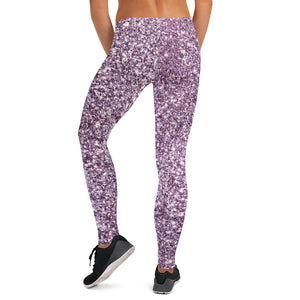 'Purple Sparkle Glitter Print' Adult Leggings