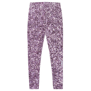 'Purple Sparkle Glitter Print' Adult Leggings