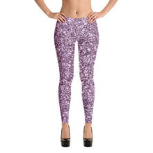 Load image into Gallery viewer, &#39;Purple Sparkle Glitter Print&#39; Adult Leggings
