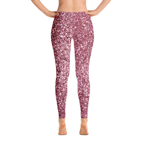 'Pink Glitter Sparkle Print' Adult Leggings