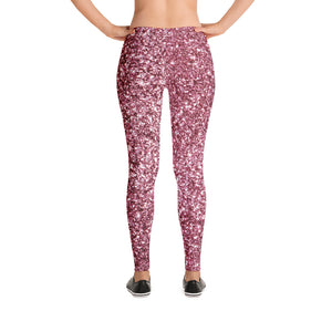 'Pink Glitter Sparkle Print' Adult Leggings