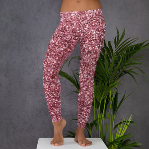 'Pink Glitter Sparkle Print' Adult Leggings