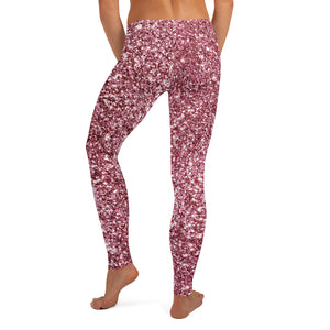 'Pink Glitter Sparkle Print' Adult Leggings