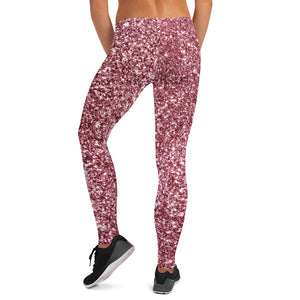 'Pink Glitter Sparkle Print' Adult Leggings