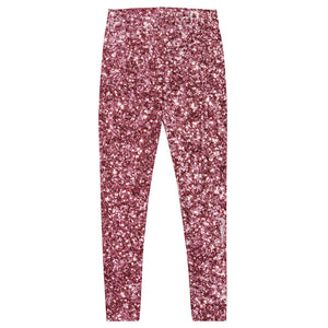 'Pink Glitter Sparkle Print' Adult Leggings