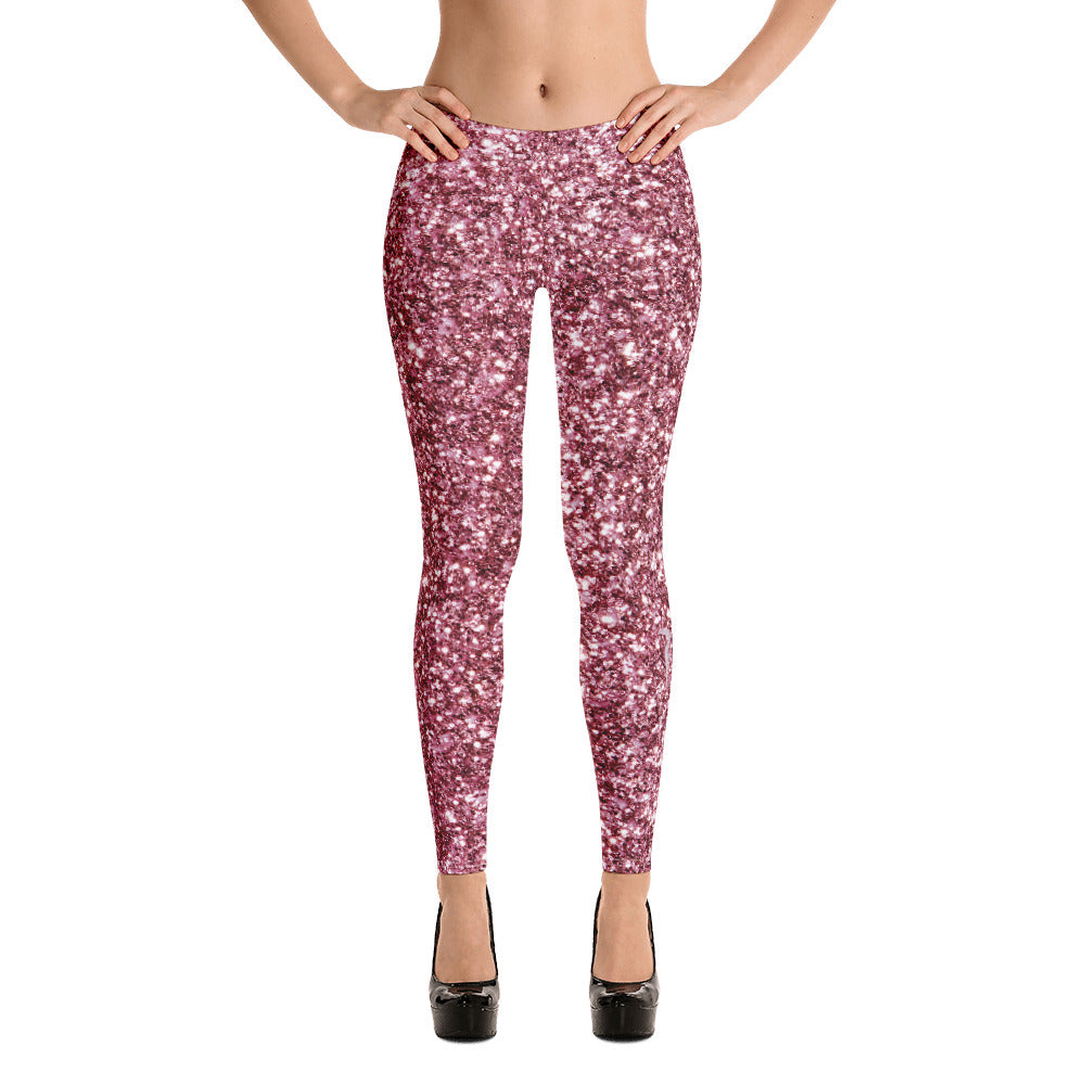 Pink Glitter Sparkle Print' Adult Leggings – Lulu's Luxuries