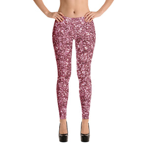 'Pink Glitter Sparkle Print' Adult Leggings