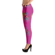 Load image into Gallery viewer, &#39;Pretty in Pink Hibiscus Flower&#39; Adult Leggings
