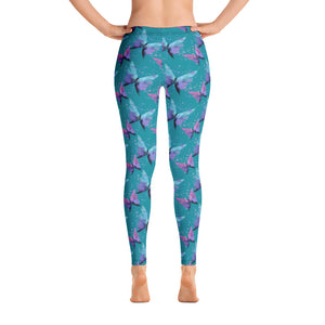 'Aqua Butterfly' Adult Leggings