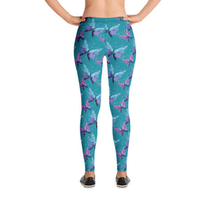 'Aqua Butterfly' Adult Leggings