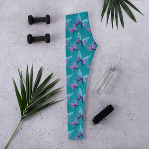 'Aqua Butterfly' Adult Leggings