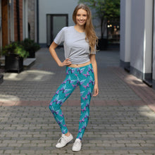 Load image into Gallery viewer, &#39;Aqua Butterfly&#39; Adult Leggings
