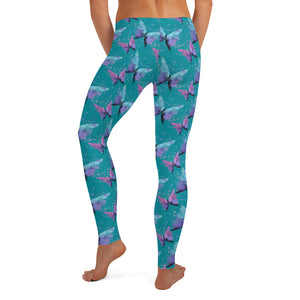 'Aqua Butterfly' Adult Leggings