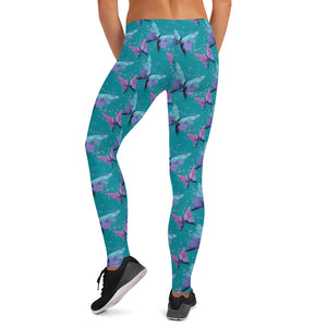 'Aqua Butterfly' Adult Leggings