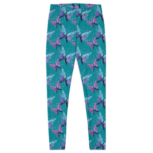 'Aqua Butterfly' Adult Leggings