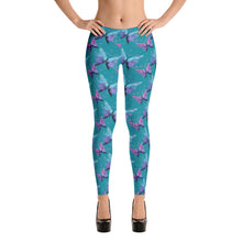 Load image into Gallery viewer, &#39;Aqua Butterfly&#39; Adult Leggings
