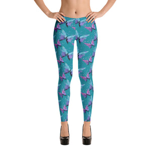 'Aqua Butterfly' Adult Leggings