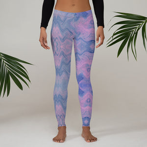 'Pink & Blue Tie Dye Swirl' Adult Leggings