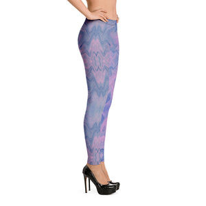 'Pink & Blue Tie Dye Swirl' Adult Leggings