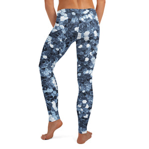 'Blue Glitter Confetti Print' Adult Leggings