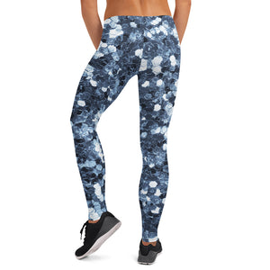 'Blue Glitter Confetti Print' Adult Leggings