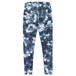 'Blue Glitter Confetti Print' Adult Leggings