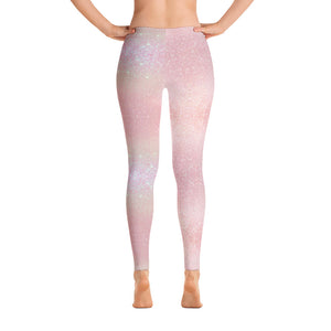 'Pretty Pink Rose Gold Sparkle Print' Leggings