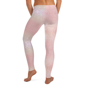 'Pretty Pink Rose Gold Sparkle Print' Leggings