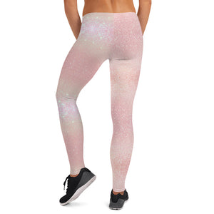 'Pretty Pink Rose Gold Sparkle Print' Leggings