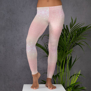 'Pretty Pink Rose Gold Sparkle Print' Leggings