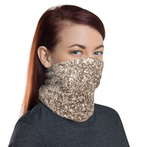 'Gold Glitter Print' Neck Gaiter