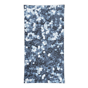 'Blue Sparkle Glitter Confetti Print' Unisex Neck Gaiter