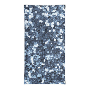 'Blue Sparkle Glitter Confetti Print' Unisex Neck Gaiter